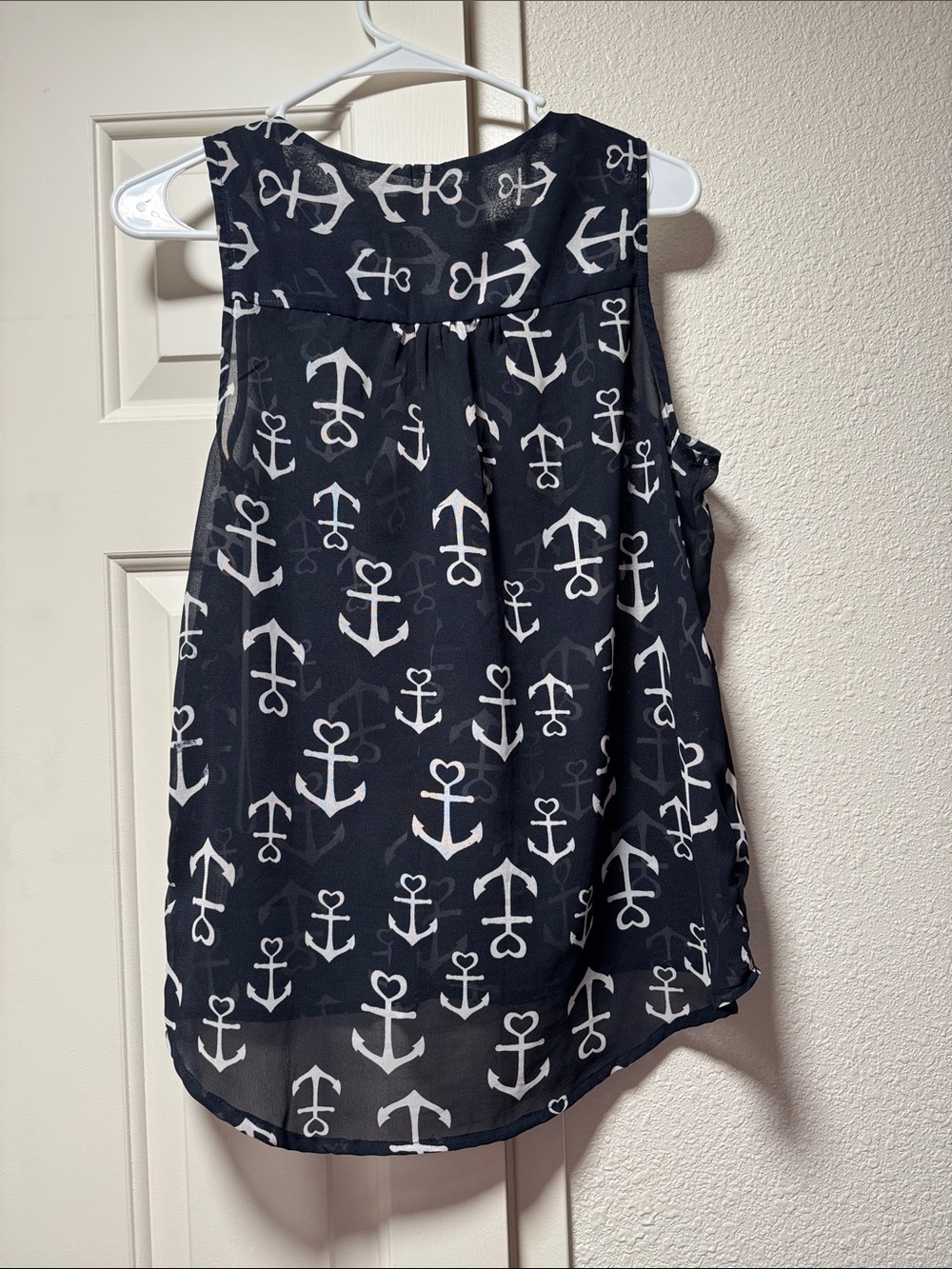 Live 4 Truth Navy Anchor Print Sleeveless Zip-Front Camisole - Picture 3 of 4